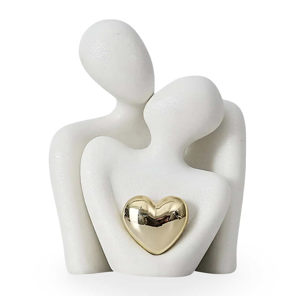 MonoHjärta Skulptur – Modern Minimalistisk Parfigur i Keramik