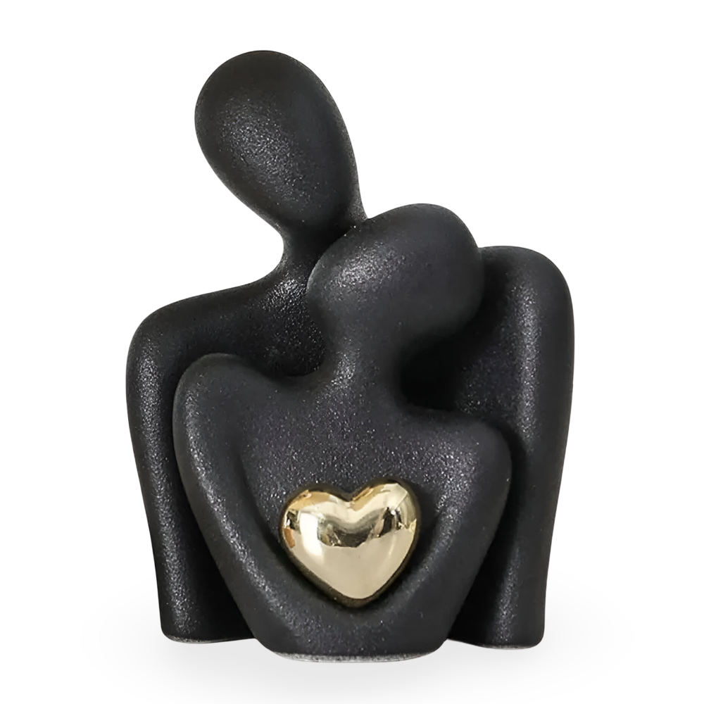 MonoHjärta Skulptur – Modern Minimalistisk Parfigur i Keramik