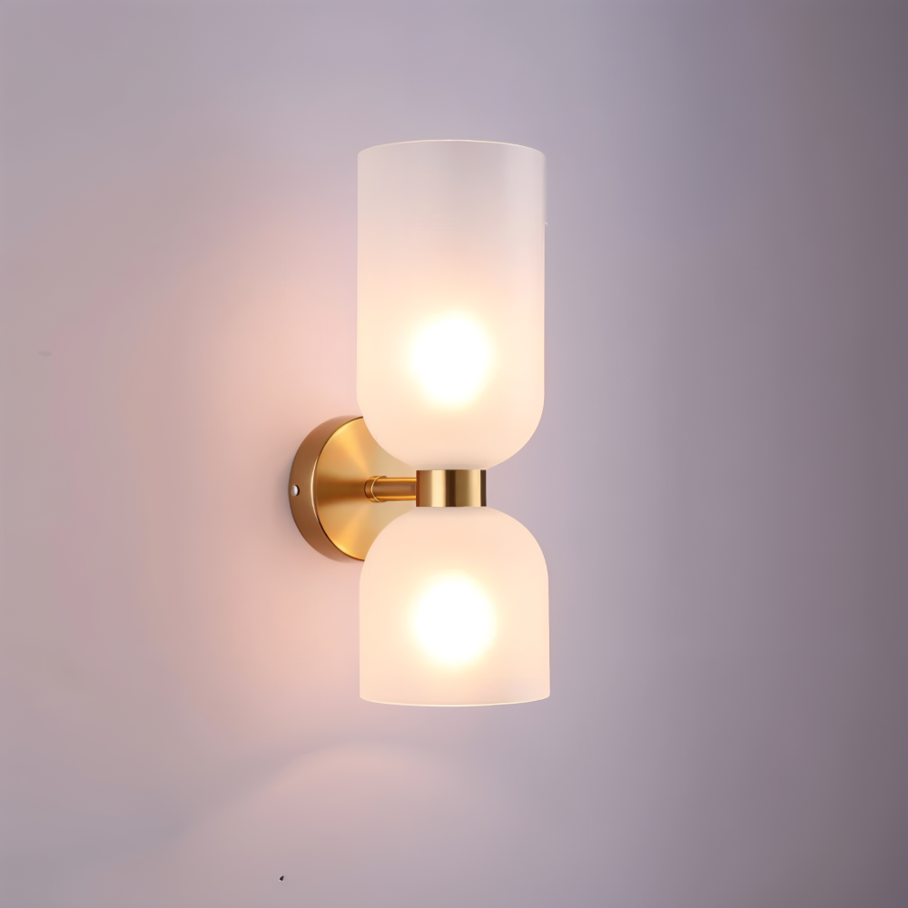 LumoCaps – Modern Glasvägglampa med Up & Down LED-belysning