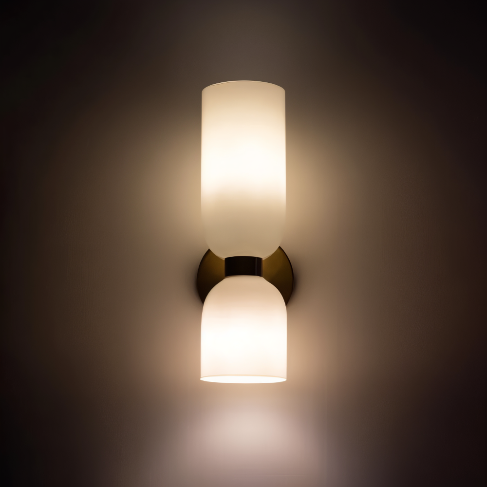 LumoCaps – Modern Glasvägglampa med Up & Down LED-belysning