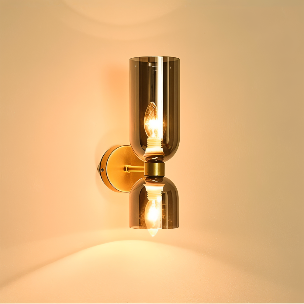 LumoCaps – Modern Glasvägglampa med Up & Down LED-belysning