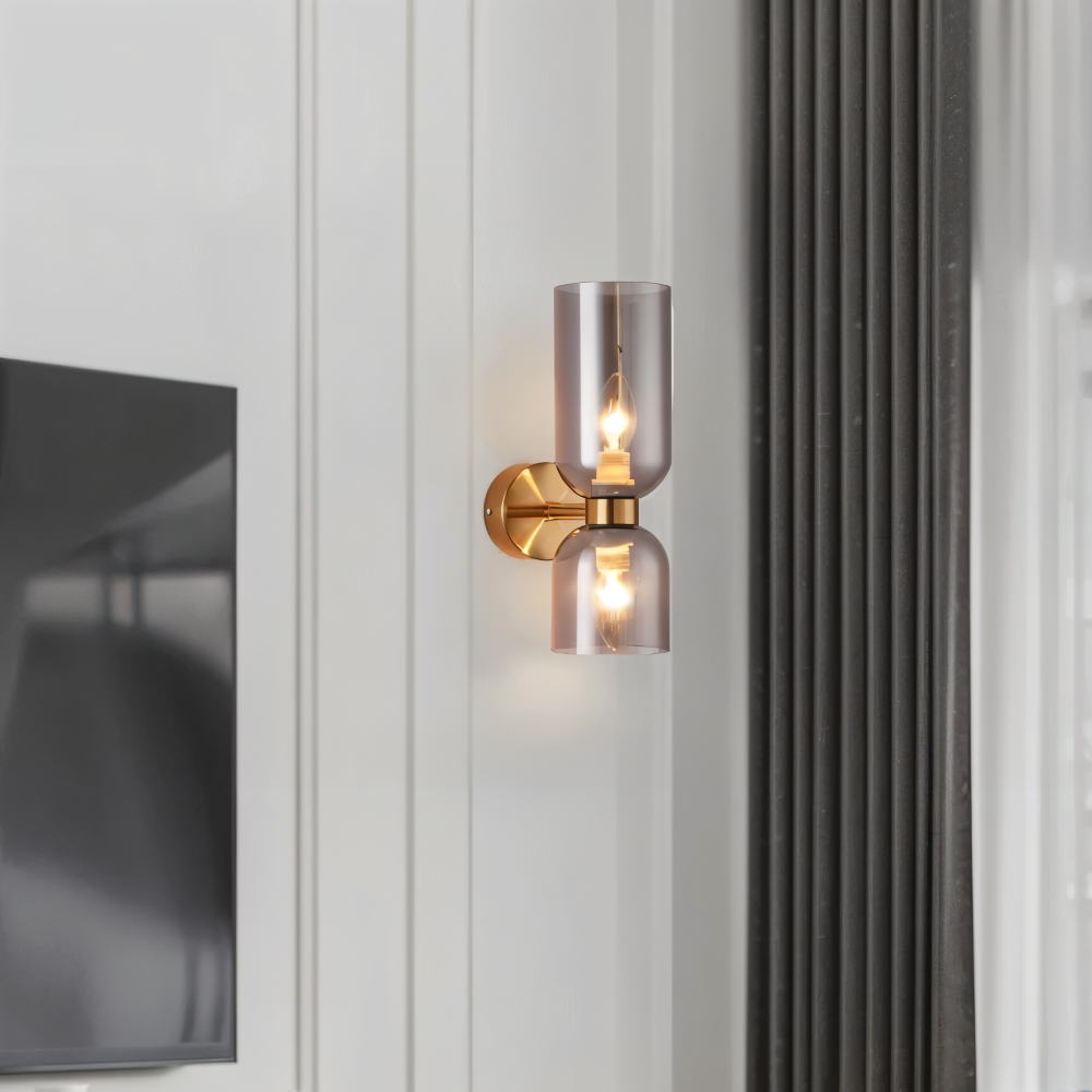 LumoCaps – Modern Glasvägglampa med Up & Down LED-belysning