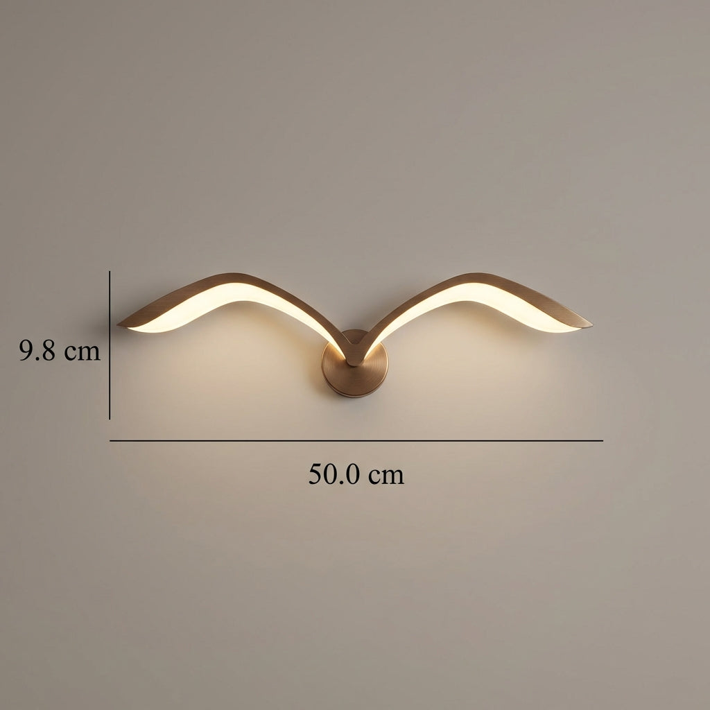 Modern vågformad LED-vägglampa med varmt ljus