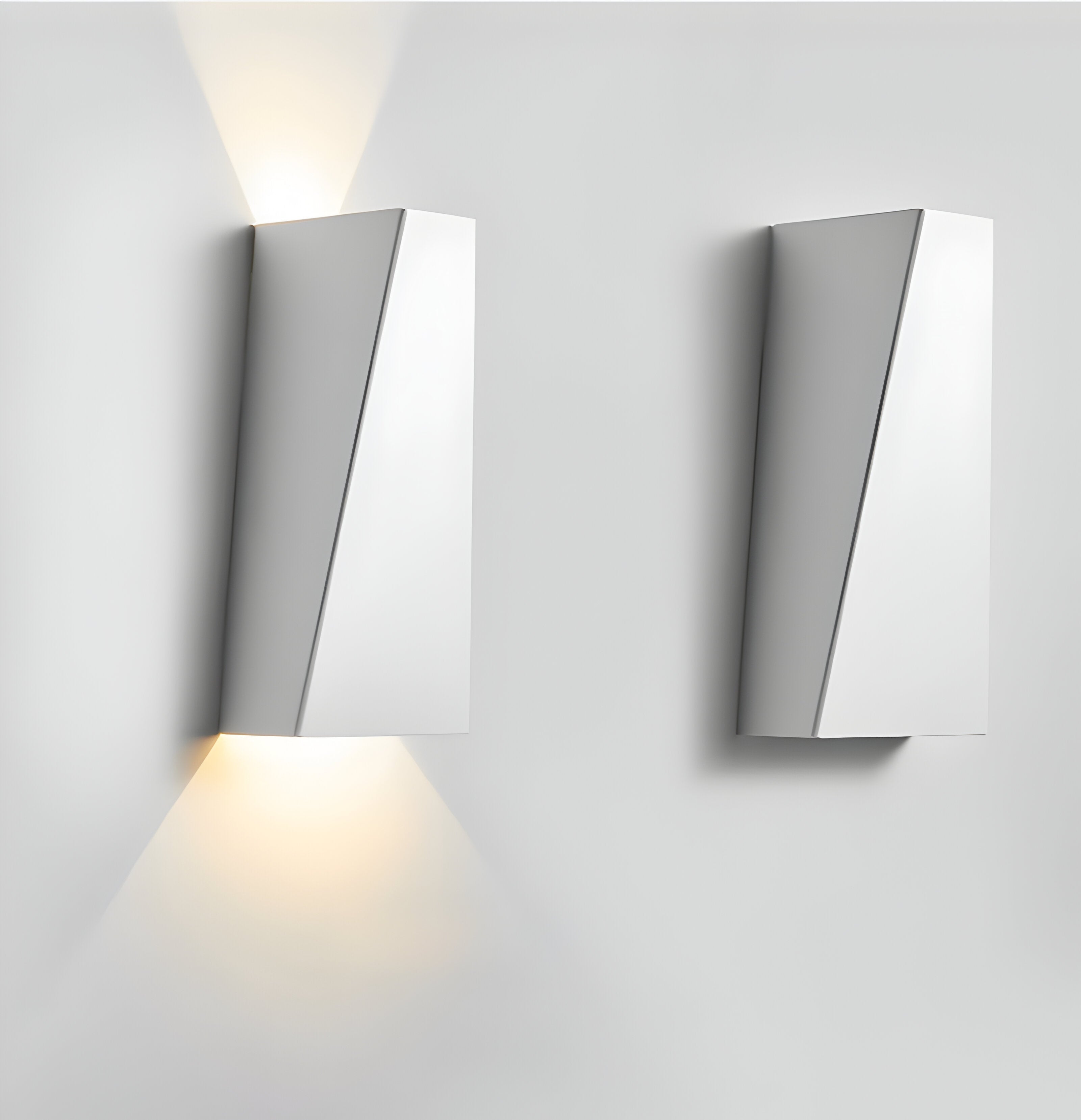 AlumiRay – Trapetsformad Vägglampa i Aluminium | Minimalistisk LED Väggbelysning med Upp & Ner Ljus