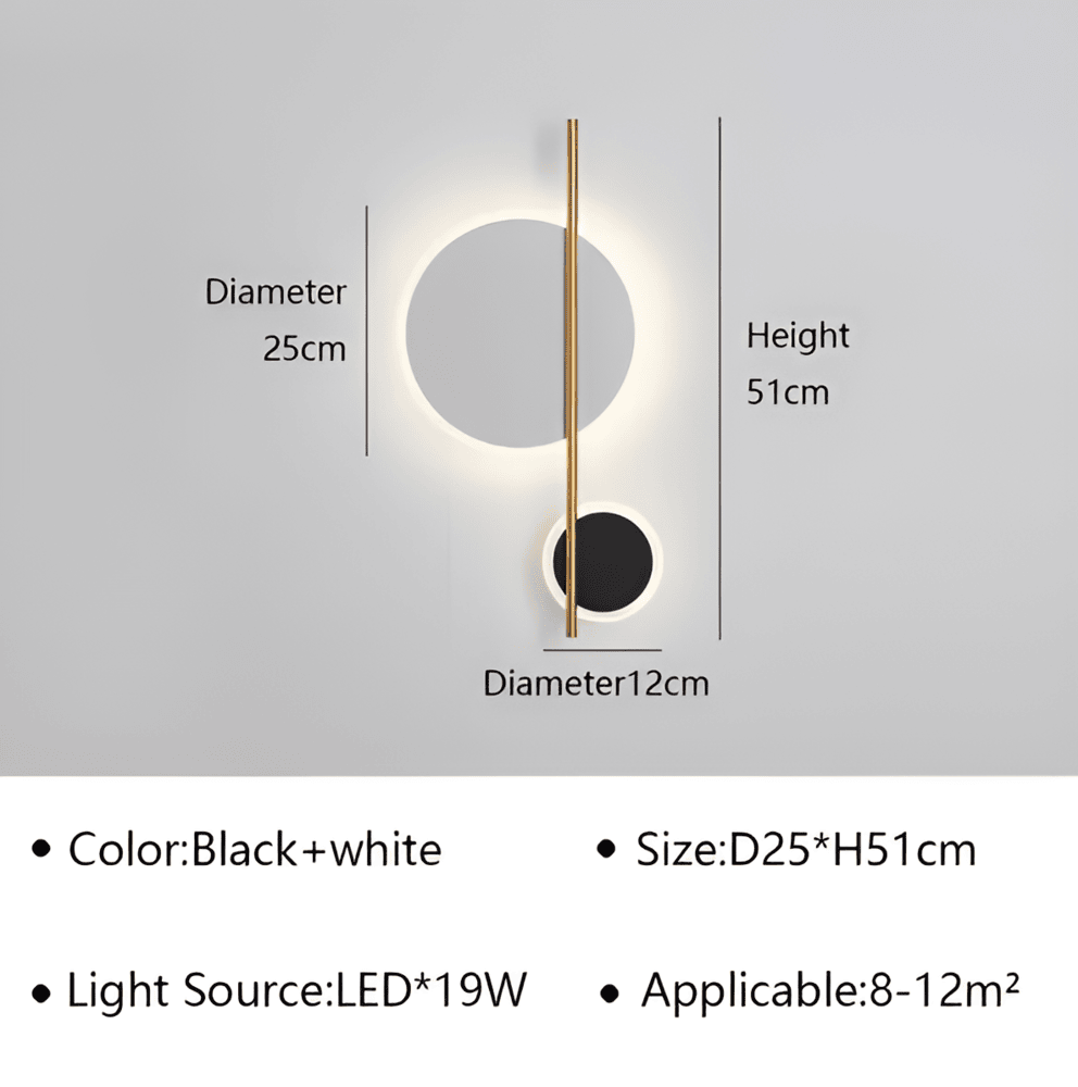 Haloform – Minimalistisk Rund LED Vägglampa i Metall