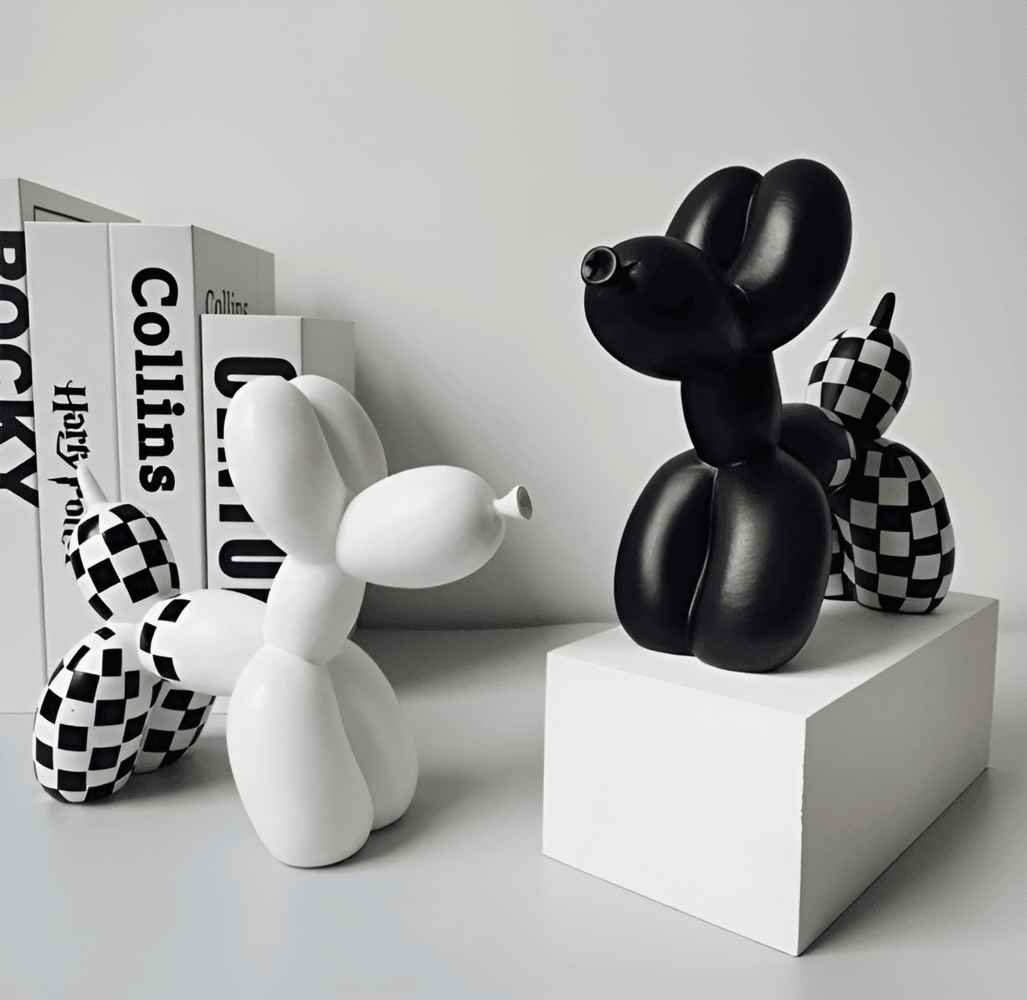 PupLoon Skulptur – Modern Ballonghund i Färgstark Konstdesign