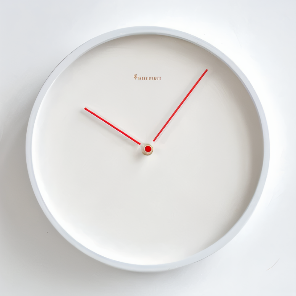 HaloQuiet – Elegant Vit Metallväggklocka i Modern Minimalism