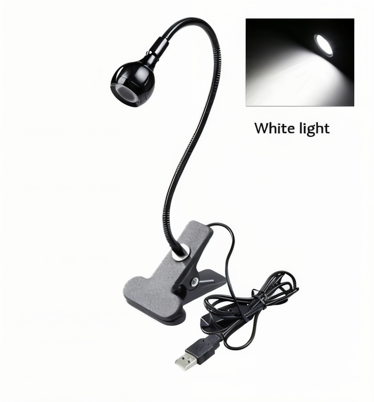ClipNGlow – Flexibel 360° Skrivbordslampa med USB-ström och Klämfäste