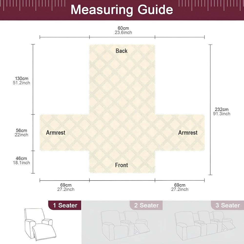 SnugGrid Shield – Rutigt Halkfritt Möbelskydd för Recliner-soffor