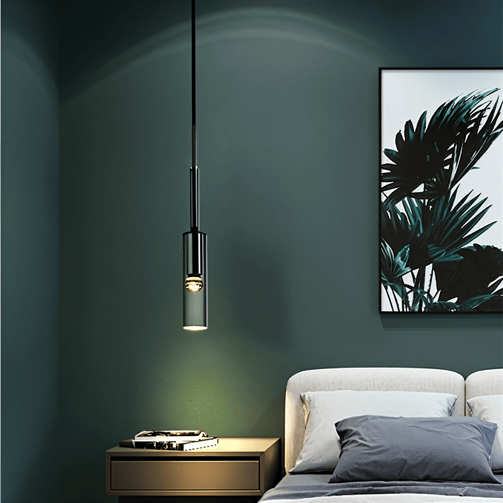 CrystalTube – Cylinderformad Pendellampa i Rökigt Glas