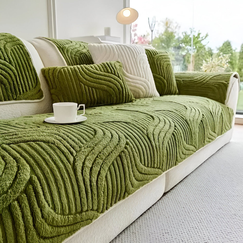 VelvetGrip Cover – Mjukt Halkfritt Sammetsskydd för Soffor