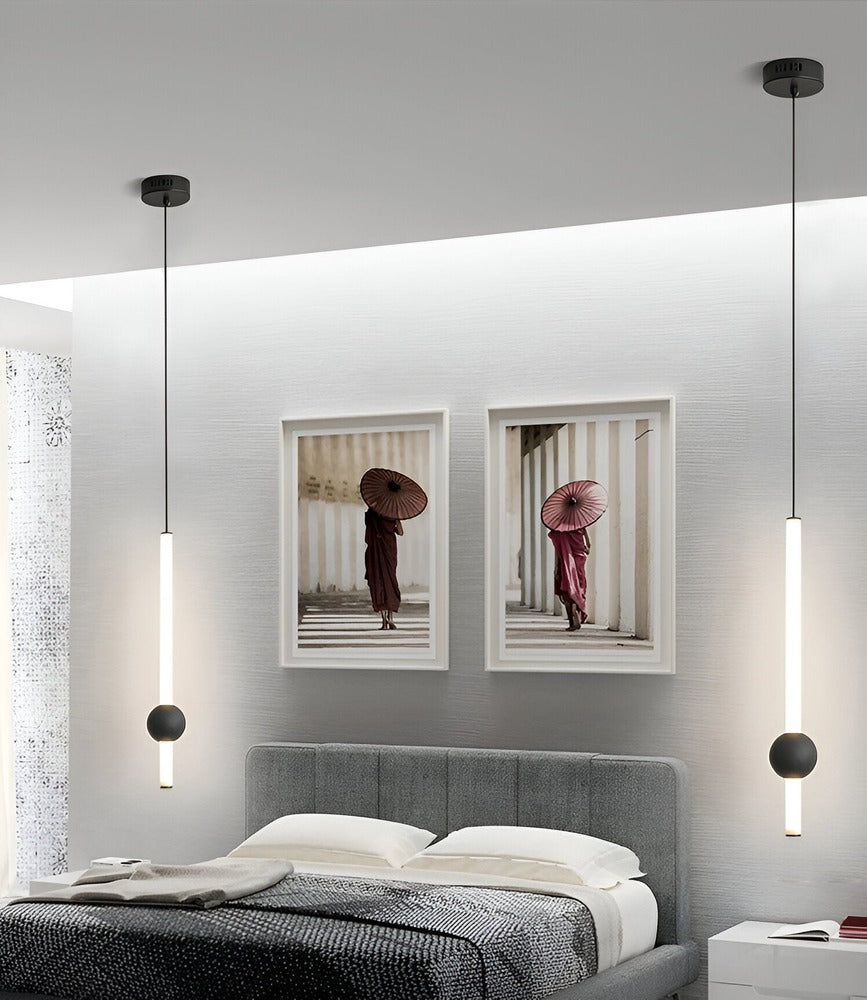 LineaBeam – Minimalistisk Geometrisk LED-Pendellampa i Svart/Vit