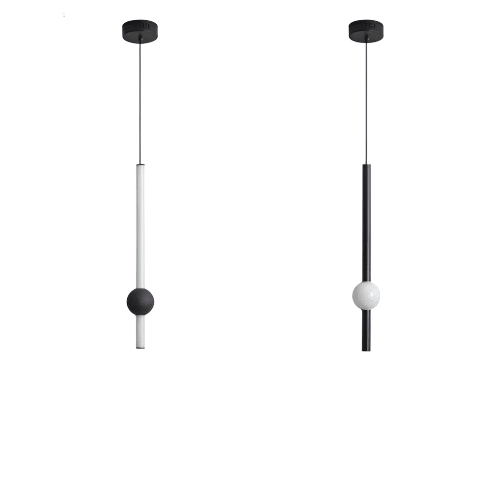 LineaBeam – Minimalistisk Geometrisk LED-Pendellampa i Svart/Vit