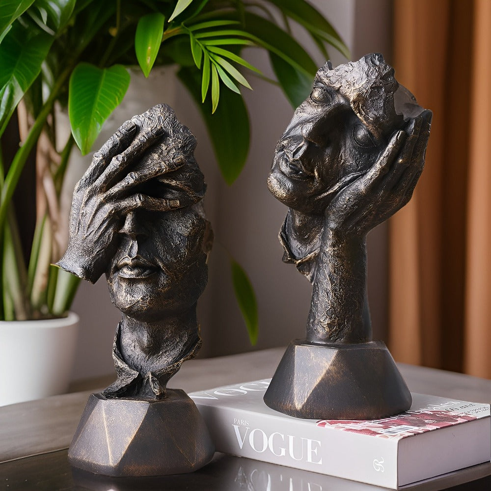 FaceImpress Skulptur – Kreativ Abstrakt Ansiktsfigur i Modern Design