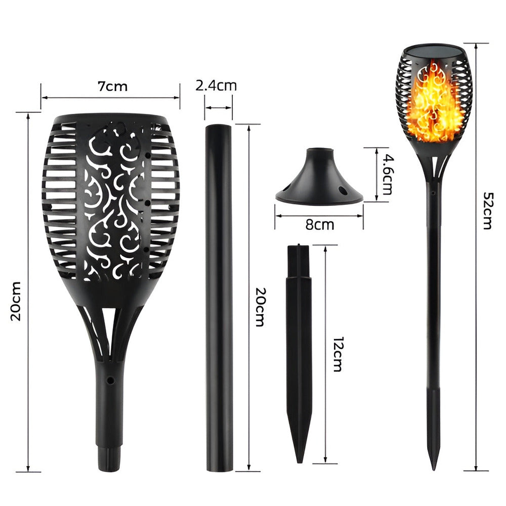 FlameGlow Torch – Solcellsdriven Fackellampa med Flimrande Låga (IP65)
