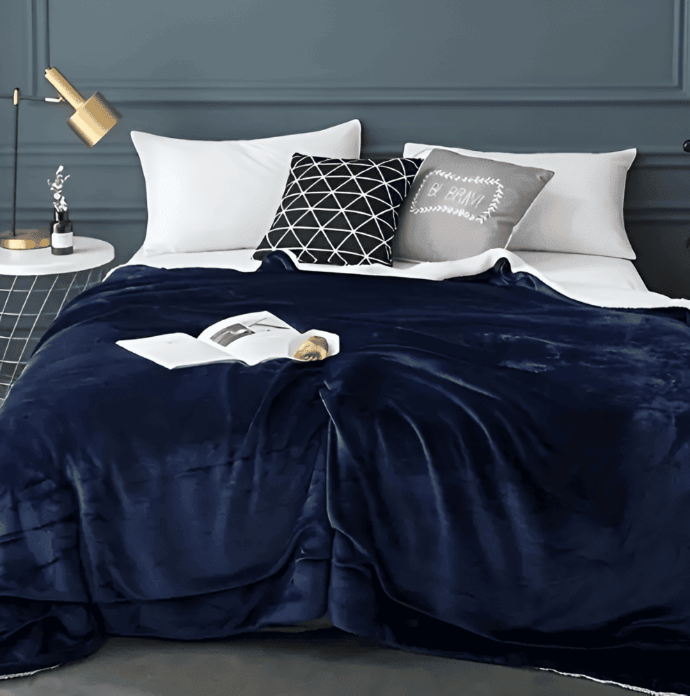 SnugSoft SherpaPlaid – Tjock, Fluffig och Lyxigt Varm Dubbelsidig Filt