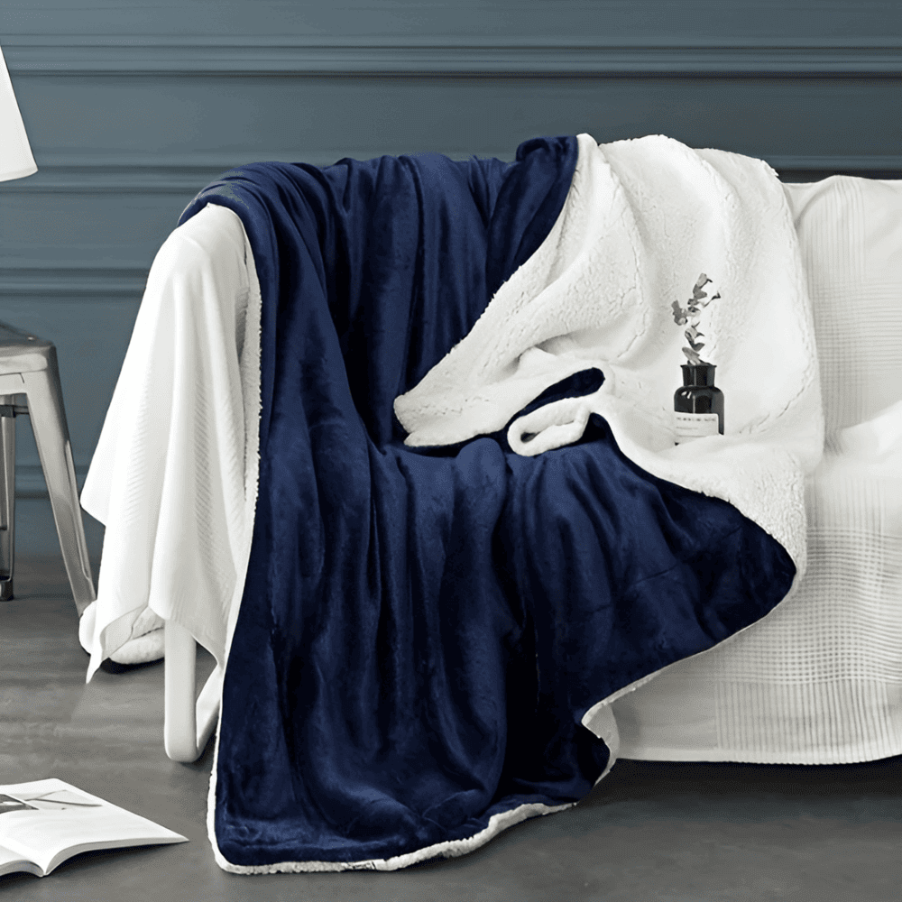 SnugSoft SherpaPlaid – Tjock, Fluffig och Lyxigt Varm Dubbelsidig Filt