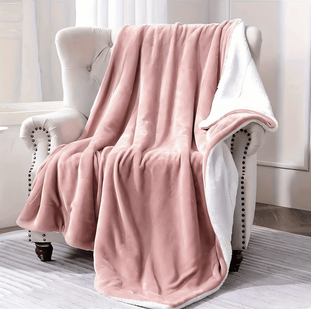 SnugSoft SherpaPlaid – Tjock, Fluffig och Lyxigt Varm Dubbelsidig Filt