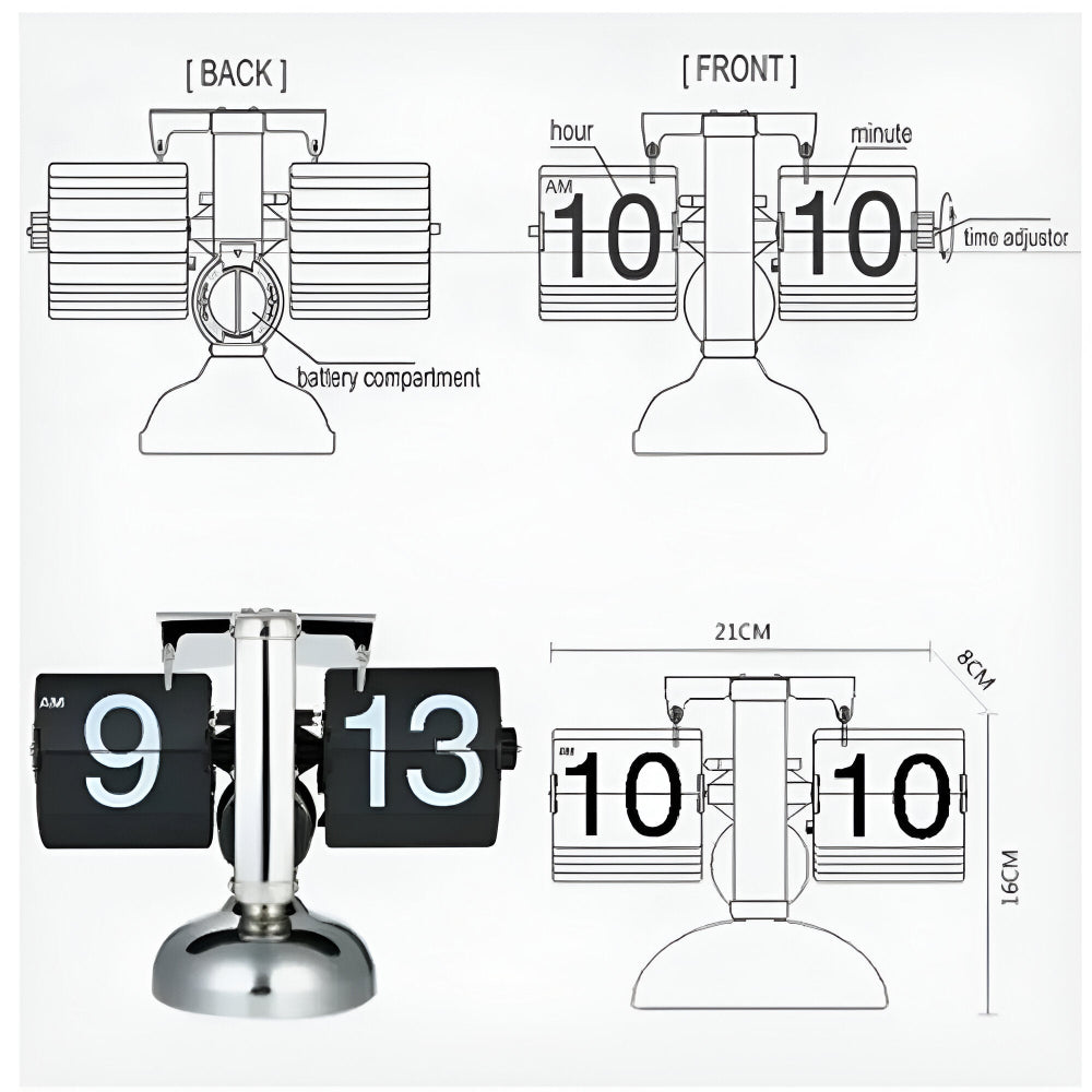 FlipAura – Retro Flip Bordsklocka i Minimalistisk Design