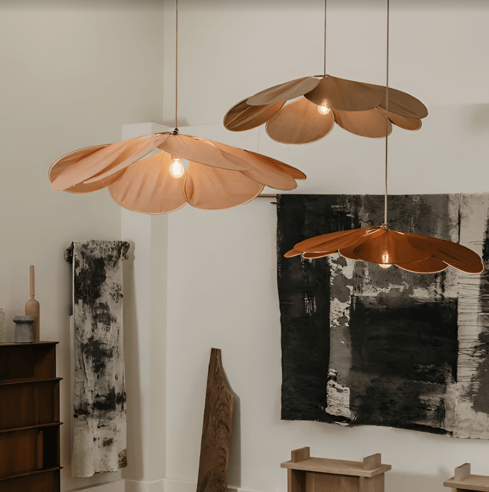 Bloomora – Vintage Hängande Taklampa med Blomdesign i Tyg