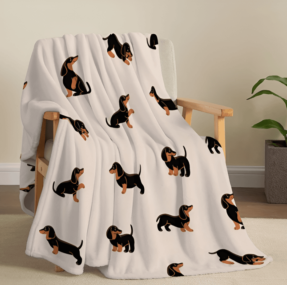 DoxiSnuggle – Mjuk Taxmönstrad Fleecefilt för Året-Runt Komfort