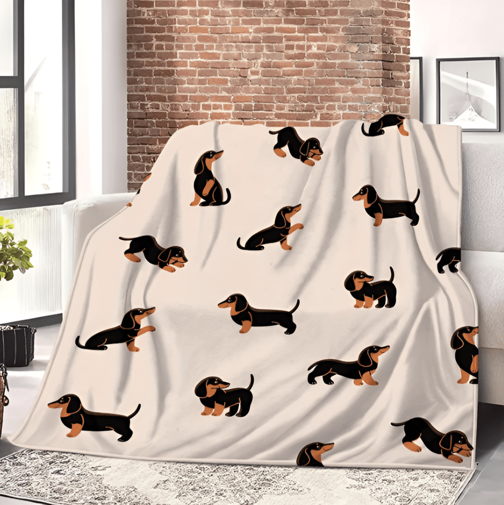 DoxiSnuggle – Mjuk Taxmönstrad Fleecefilt för Året-Runt Komfort