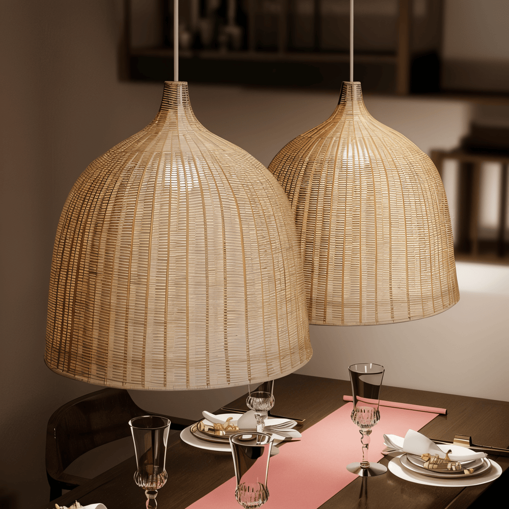 HatWicker – Elegant Kupollampa i Handflätad Rotting