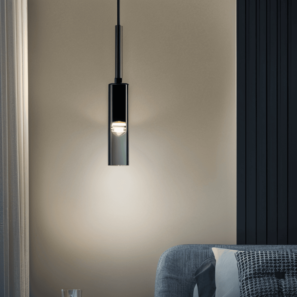SmokyGlow – Kristallgrå Vägglampa | Minimalistisk Rökig Glasrörsdesign med Varm LED-belysning