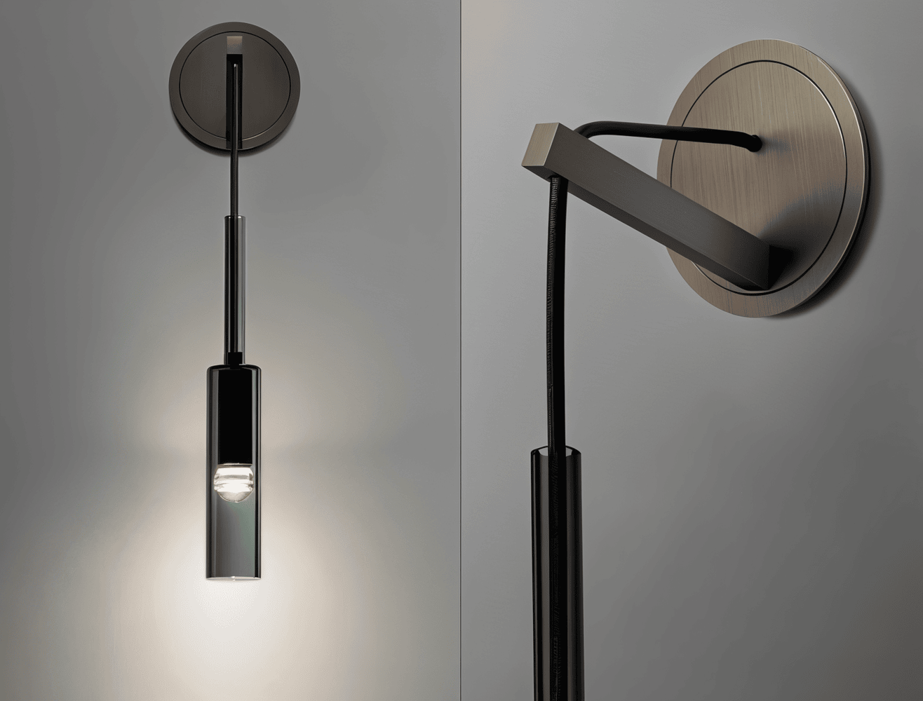 SmokyGlow – Kristallgrå Vägglampa | Minimalistisk Rökig Glasrörsdesign med Varm LED-belysning