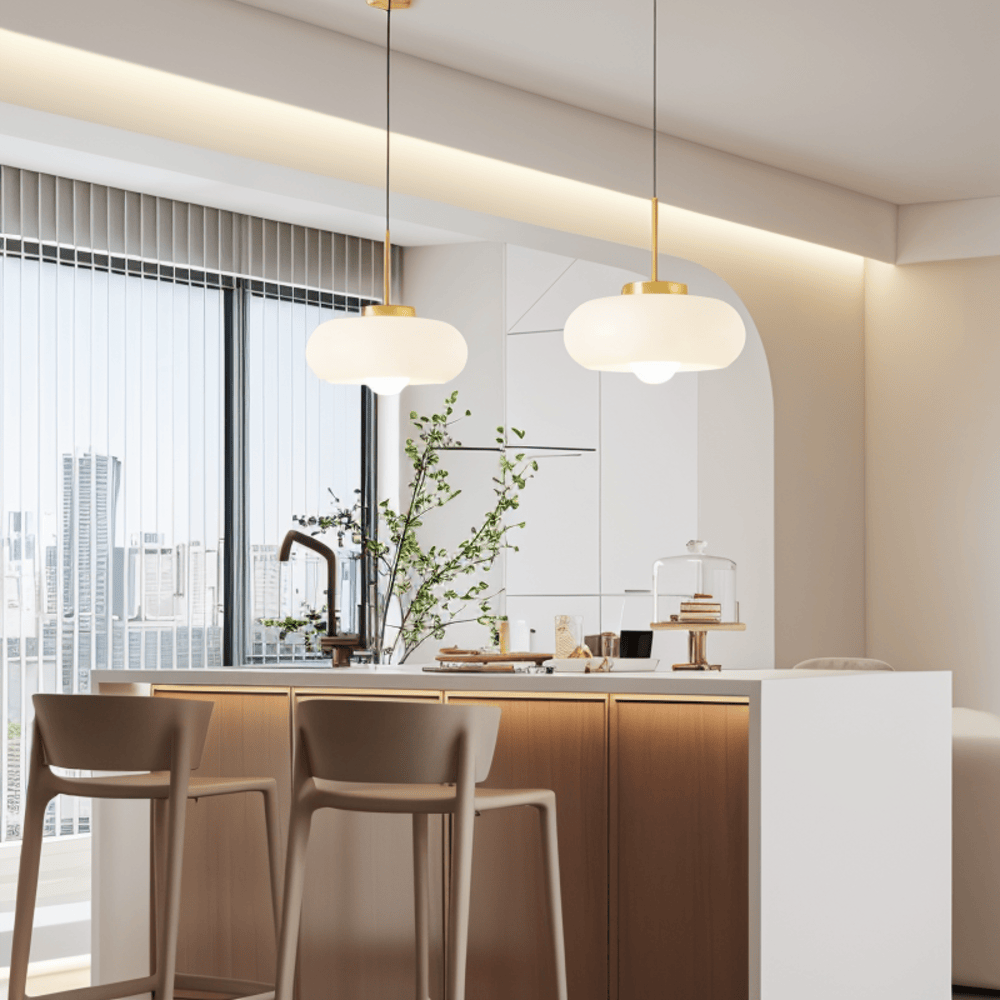 CopperDome – Retro Bauhaus Pendellampa i Glas och Koppar