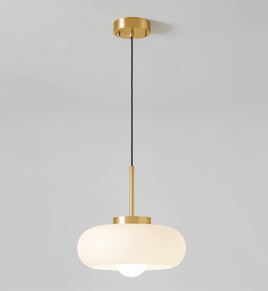 CopperDome – Retro Bauhaus Pendellampa i Glas och Koppar