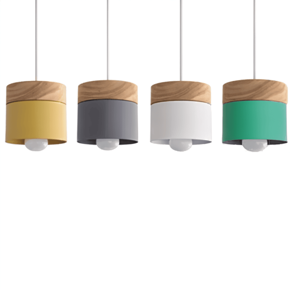 Cylinder Chic – Pendellampa i Metall och Varmt Trä