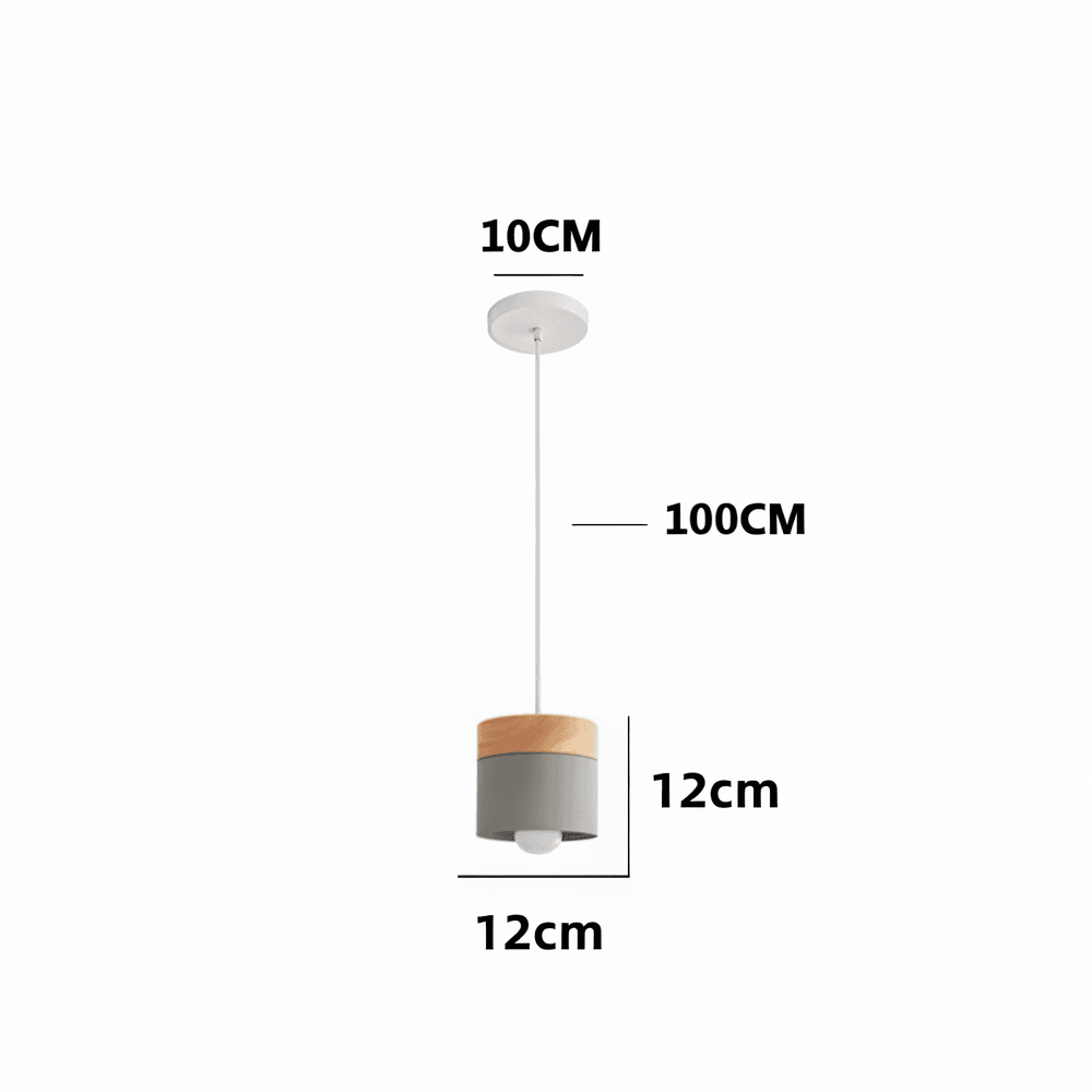 Cylinder Chic – Pendellampa i Metall och Varmt Trä