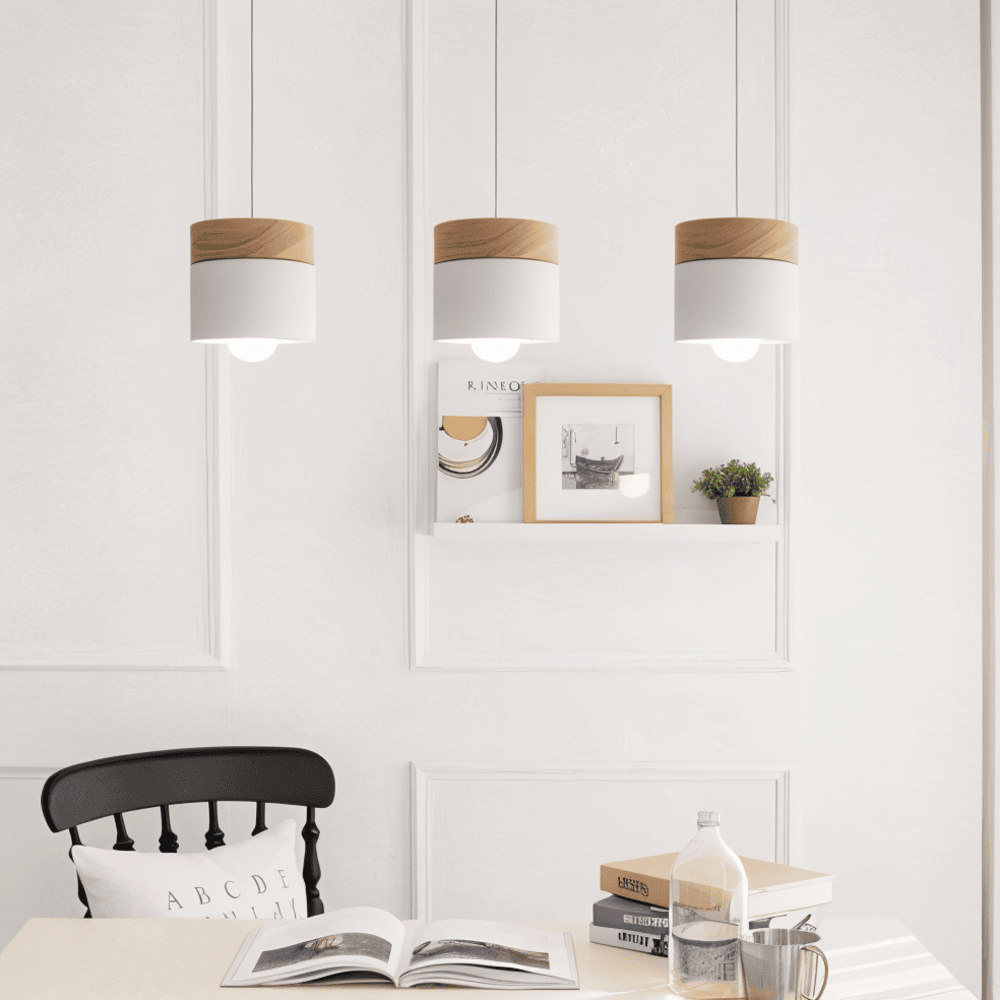 Cylinder Chic – Pendellampa i Metall och Varmt Trä