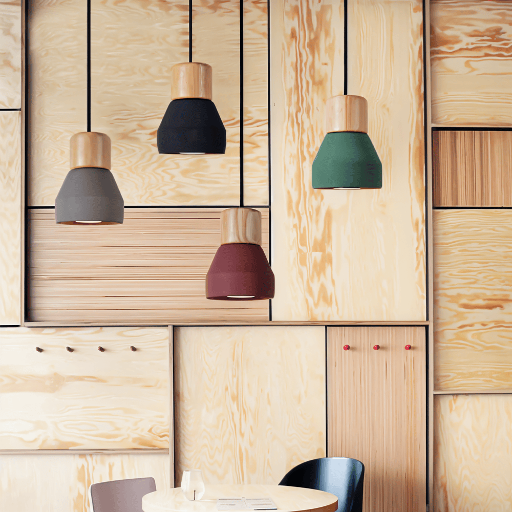 MixTint – Taklampa i Betong med Vackra Träinslag