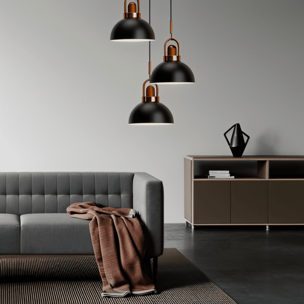 AuréDome – Nordisk Macaron Pendellampa i Metall och Trä