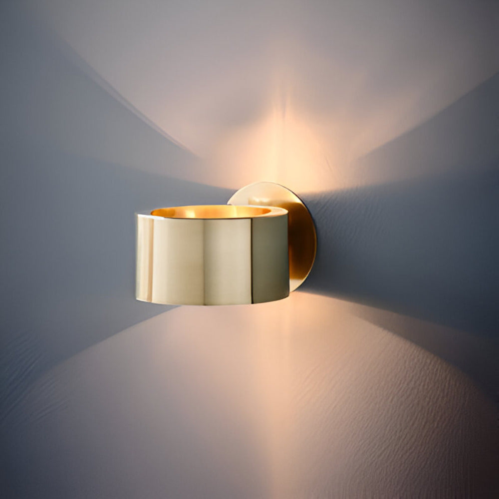 Aureo – Nutida Guld Trommellampa | Minimalistisk Vägglampa med Modern Design