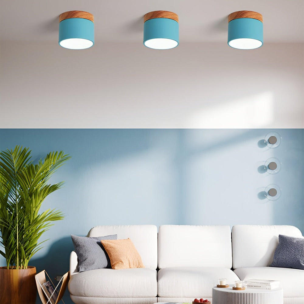 PastelGlow – Färgglad Cylinder Taklampa med Retro Minimalism