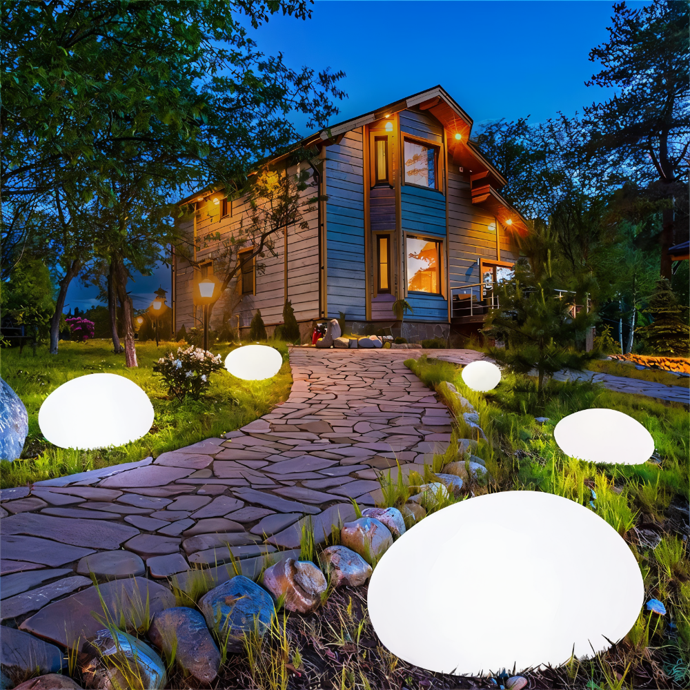 StoneGlow SolarRock – Naturtrogen LED Stenlampa för Trädgården
