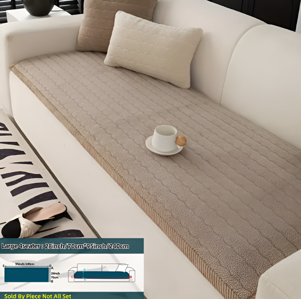 PlushGuard – Mjukt Rutschfritt Sofföverdrag i Husdjursvänlig Polyester