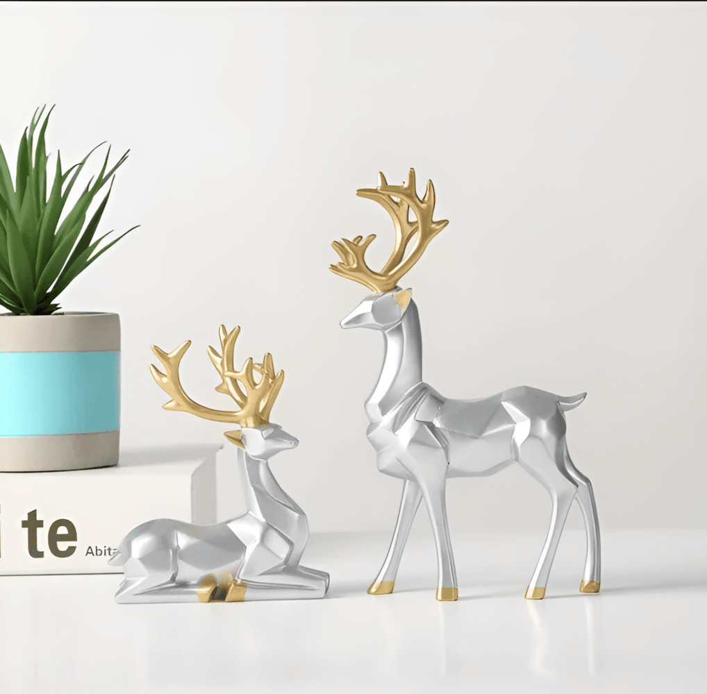 FrostRein Duo – Elegant Renfigurset i Modern Harzdesign