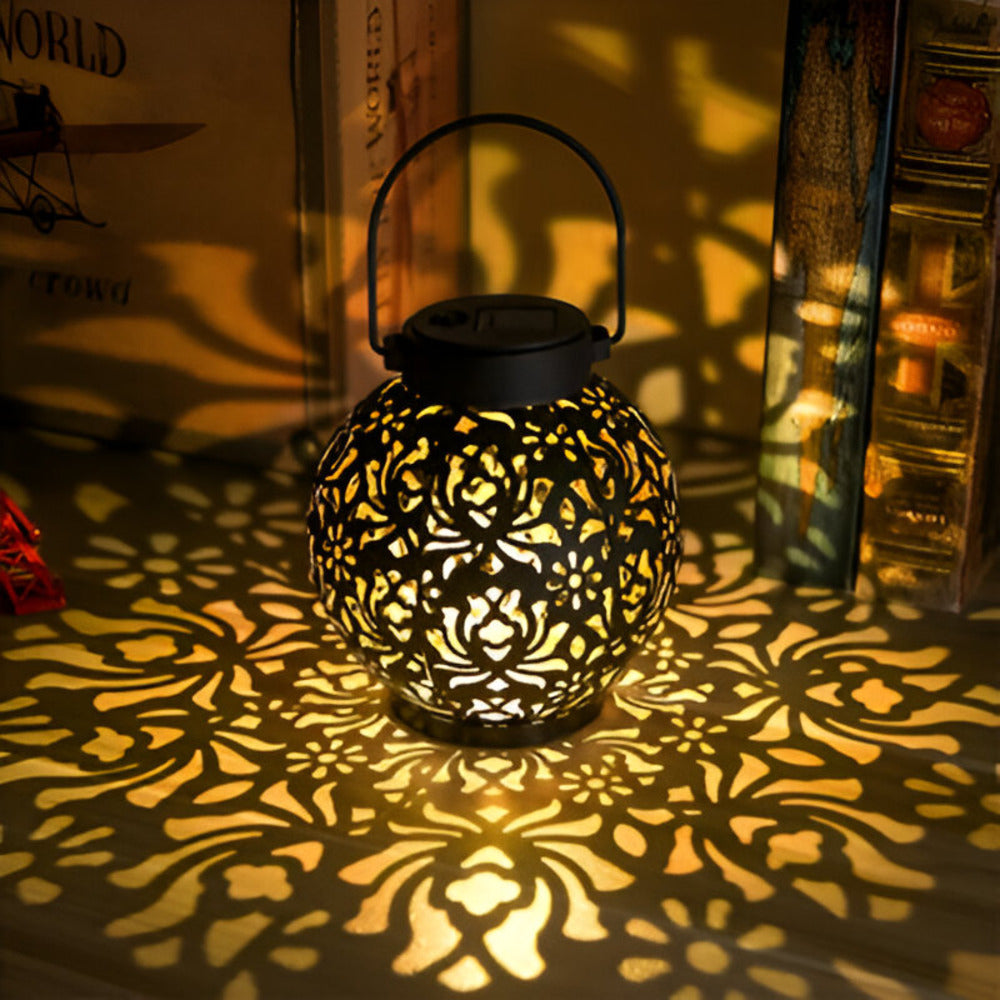 SunRust Lantern – Solcellsdriven Hänglykta i Rustik Design