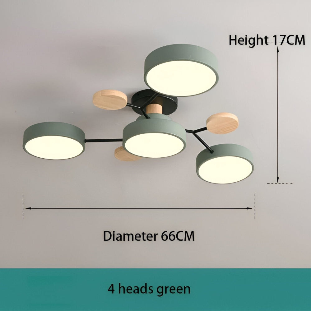 Lunaris – Samtida LED Taklampa med Modern Design och Trädetaljer