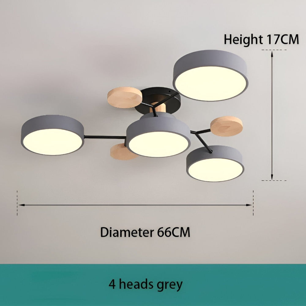 Lunaris – Samtida LED Taklampa med Modern Design och Trädetaljer