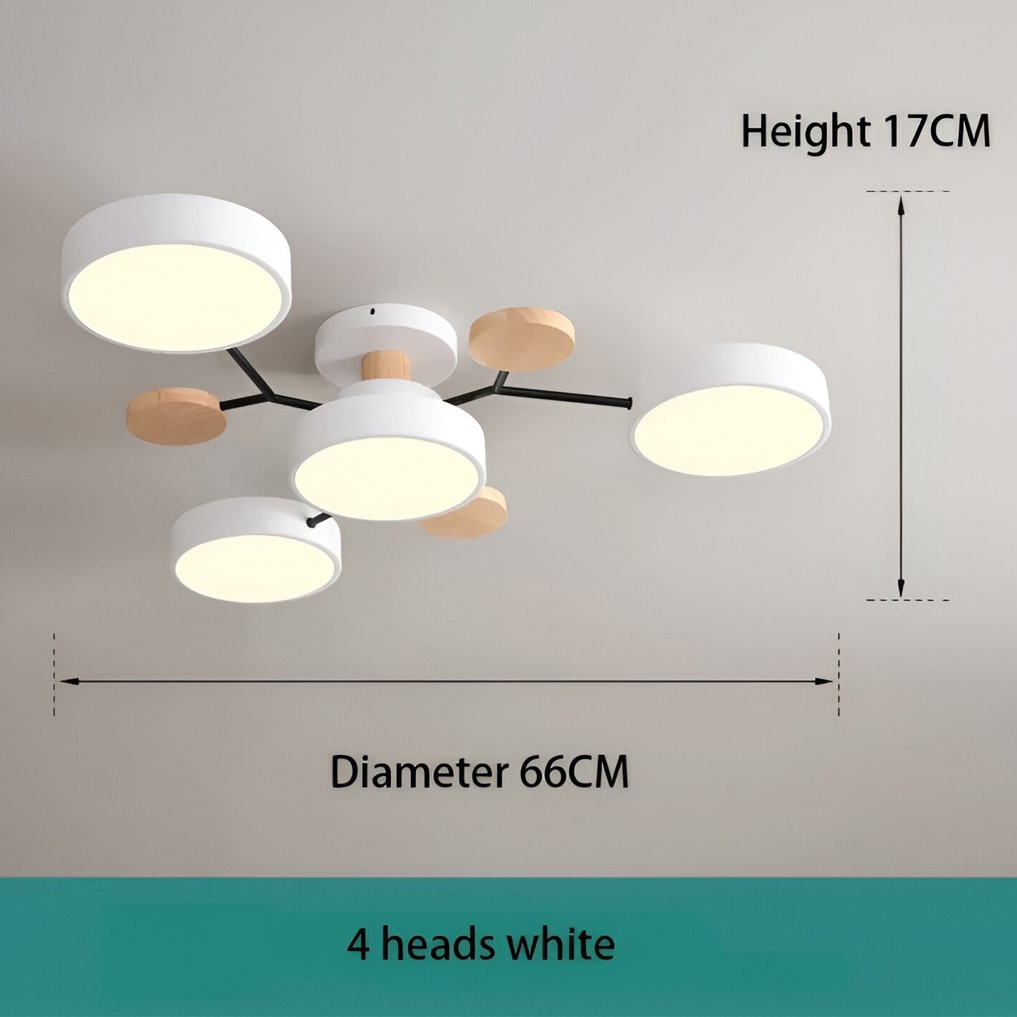 Lunaris – Samtida LED Taklampa med Modern Design och Trädetaljer