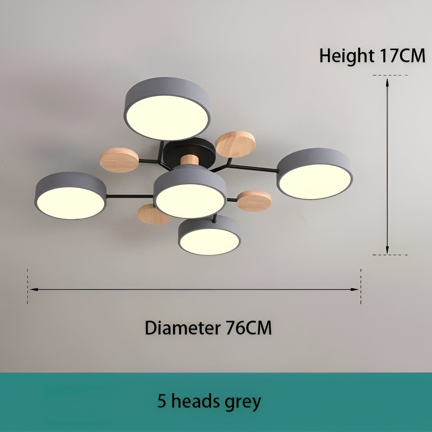 Lunaris – Samtida LED Taklampa med Modern Design och Trädetaljer