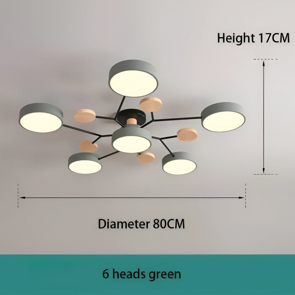 Lunaris – Samtida LED Taklampa med Modern Design och Trädetaljer