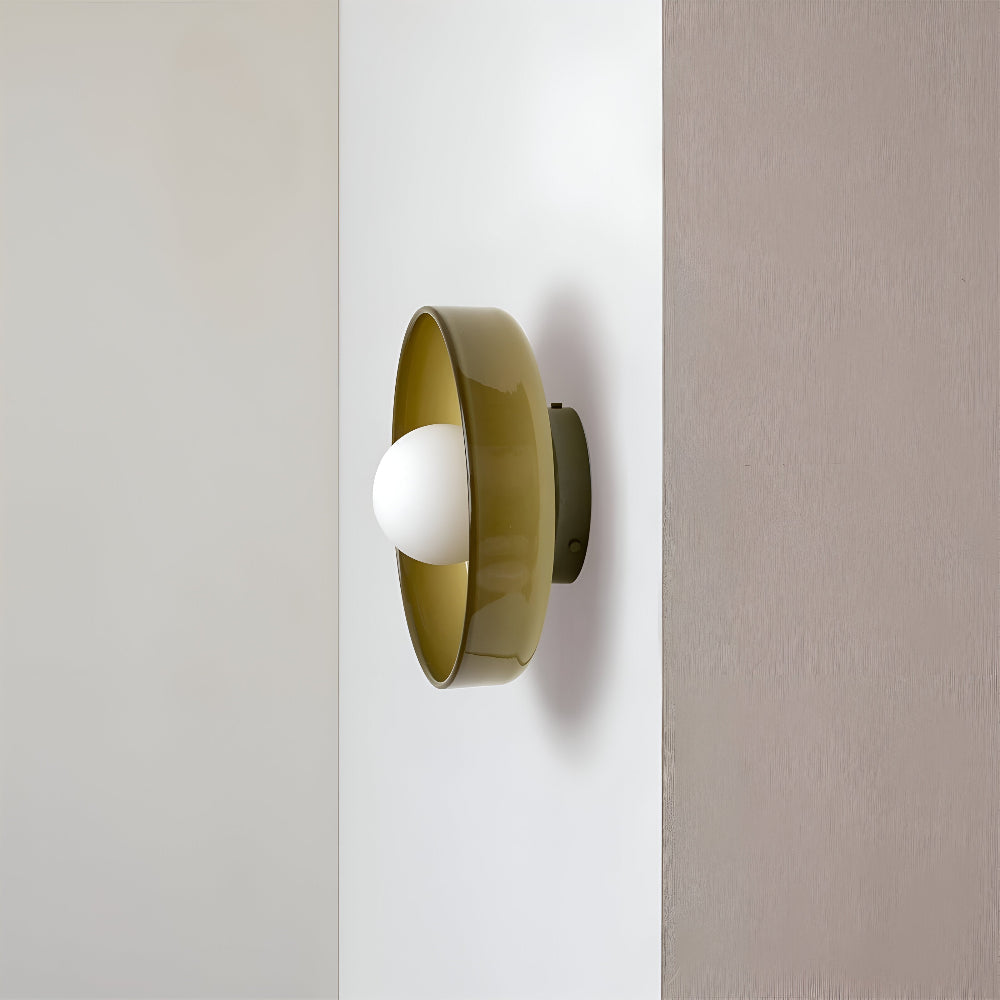 Lunara – Samtida Rund LED Taklampa i Glas och Sten