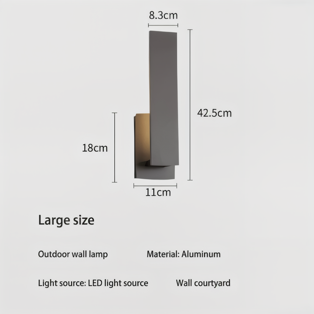 SimpliBlack – Minimalistisk Vattentålig Vägglampa i Aluminium | Modern Utomhusbelysning för Trädgård & Entré