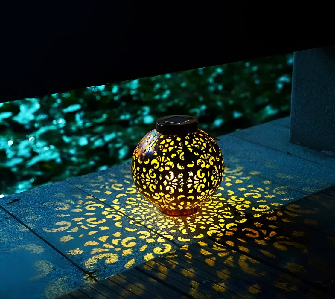 SunAura Vintage Solarlampa – Hängande Solcellslykta i Metall